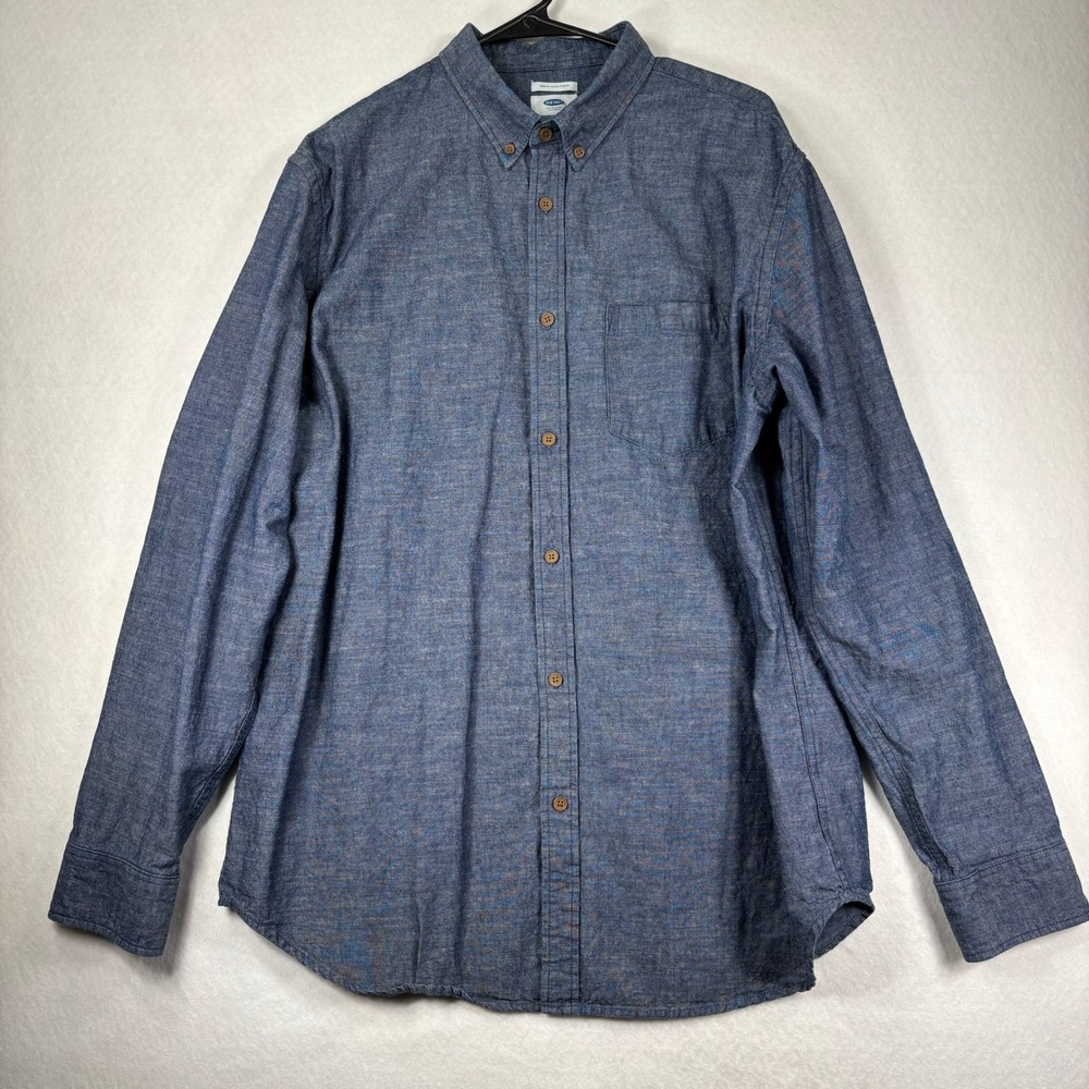 Old Navy Slim Fit Linen Blend Button Down Shirt Mens‎ XLT Tall Coastal